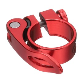 sourcing map Bike Seat Post Clamp 31.8mm Bicycle Clamp Aluminum Alloy Quick Release Seat Post Collar for Diameter 27.2 to 28.6mm Bicycle Mountain Road Bike Tube, Red
