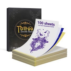 ORGBRO Tattoo Transfer Paper 100 Sheets, A4 Size 8.26" x 11.69", Anti-Wrinkle Direct-Print Thermal Stencil Paper, Compatible with X8 Tattoo Stencil Printer