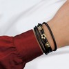 CHAMOON® Women's Star Charm Pendant 925 Sterling Silver Leather Bracelet,