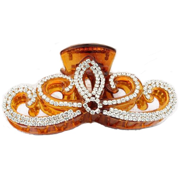 Suoirblss Women Lady Rhinestones Large Hair Claw Clip Hairpin Jaw Clips Thick Hair Accessories (Brown)
