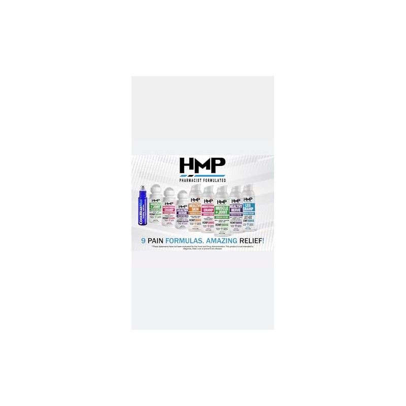 HMP Nerve Roll-On for Feet, Hands, Legs, Toes, Back 2000MG