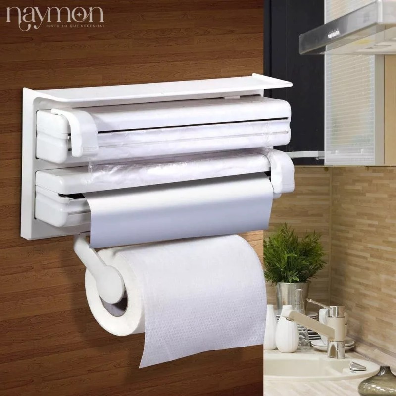 Naymon Dispensador 3 En 1 Porta Toalla Papel Aluminio Playo