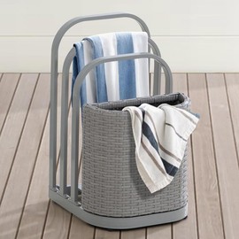 Sunjoy Pool Noodle Storage Rack Extra Large Rust-Proof Aluminum Portable Outdoor Rack with Water Weighted Base for Outdoor Pool…