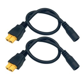 XT60 XT-60 Female to Female DC 5.5 mm x 2.5 mm Power Supply Cable for FPV Monitor Power Drone Power Cord Pack of 2