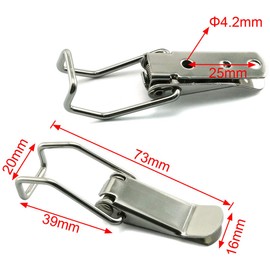 HJ Garden 4pcs Spring Loaded Toggle Latch Hasp,304 Stainless Steel Box Cabinet Latch Catch Locks Hasps 73mm/2.88 in