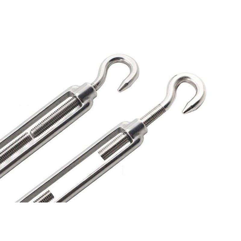 2 Packs M8 Turnbuckle Wire Tensioner,304 Stainless Steel Adjustable Turnbuckle