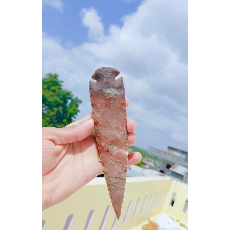 Morocca 7" Flint Spearhead Arrowhead OH Collection Project Point (1PC)