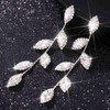 Catery Crystal Drop Earrings Silver Rhinestone Earrings Wedding Jewelry for