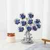 Evil Eye Flowers Lucky Tree with Silver Ganesha Hindu Elephant