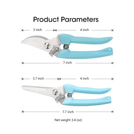 Leize Pruning Shears, Gardening Hand Pruner, Floral Shears, Strong Pruner for Flowers, Branches and Leaves (CreamA)