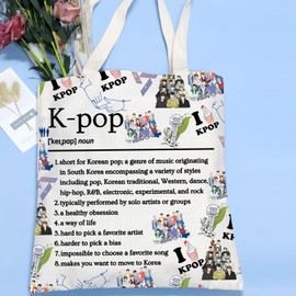 VAMSII Korea-Pop 17 Merch Music Lover Tote Bag Korea-Pop Boy Band Fans Gift Korean Music Gift for Lover (17K-POP1)