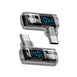 cablecc 40Gbps 140W USB4.0 Type-C Smart LED Display USB-C Male to Female Extension Adapter Left Right Angled Current Voltage Monitoring