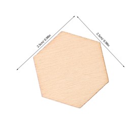 Gadpiparty 100pcs Unfinished Hexagon Wood Pieces Blank Wooden Hexagon Shape Cutouts Natural Wooden Tile Slabs Cutouts Slices for DIY Crafts Coaster Holiday Wall Home Decoration Beige