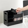 MyGift Modern Premium Black Acrylic Stackable CD Holder Racks with