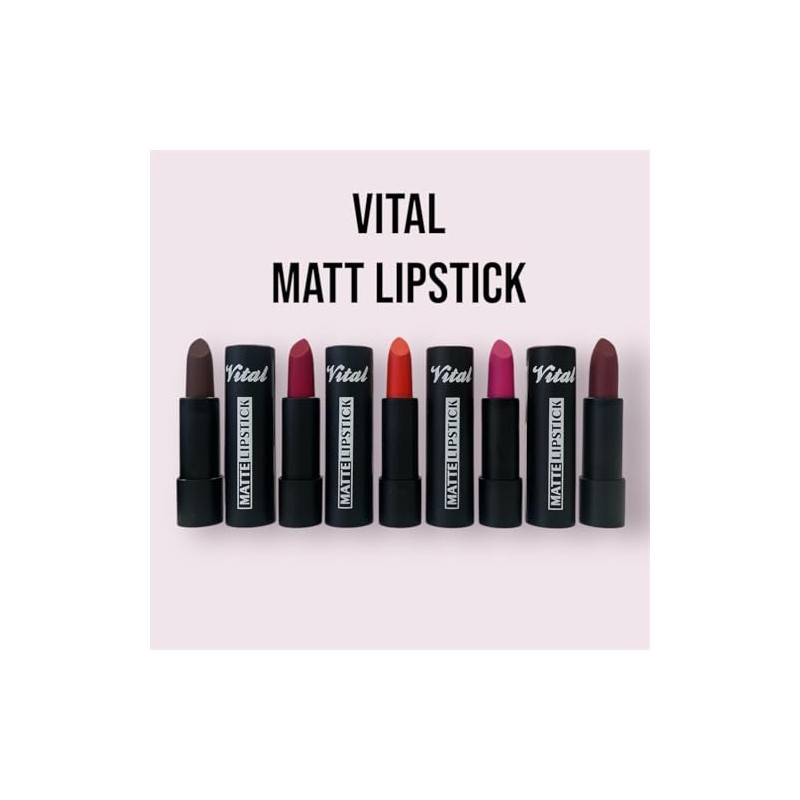 Vital Horizon Matte Lipstick – 27 Rich Shades – Long-Lasting,