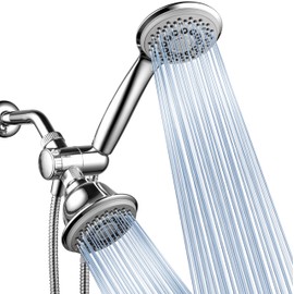 AquaStorm by HotelSpa 30-Setting SpiralFlo 3-Way HIGH PRESSURE Luxury Shower Head/Handheld Showerhead Combo. California Model with Removable 1.8 GPM Flow Regulator, Economy Mode, Chrome Finish