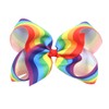 Rainbow Hair Bow with Clip Grosgrain Ribbons HairClips for Girls