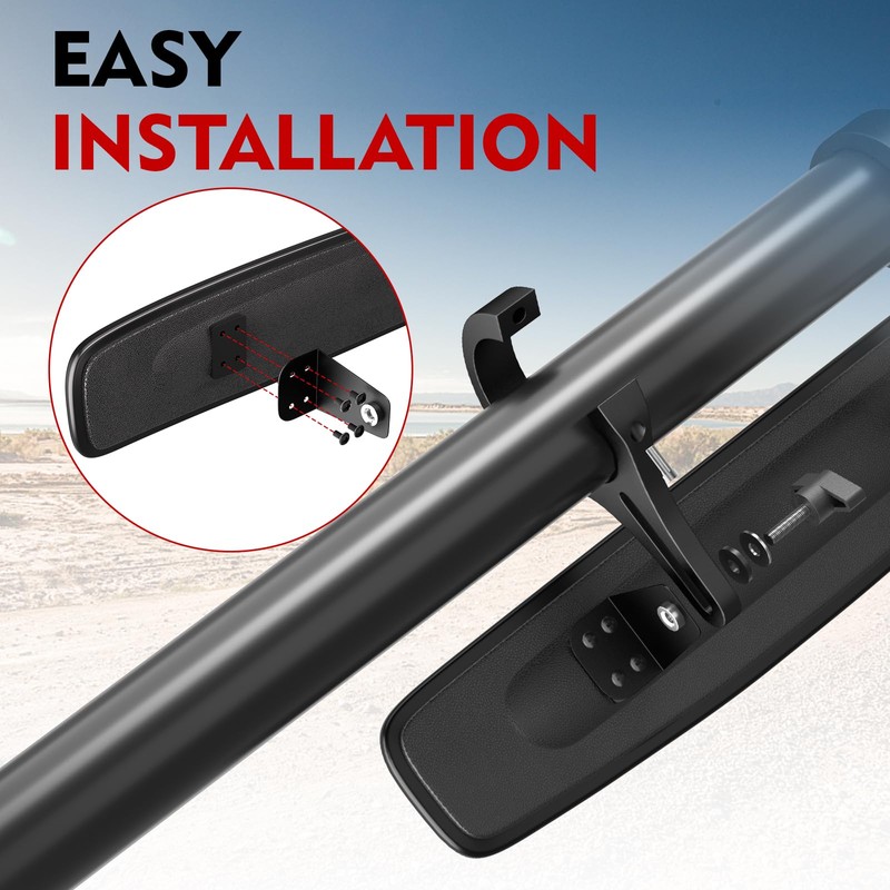 BETOOLL 16.5" Wide Rear View Race Mirror Convex Mirror with