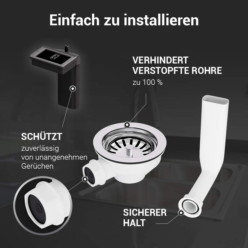 VIOKS Sink Drain Fitting with Strainer Basket Valve 114 mm