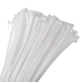 sourcing map 100pcs 450mm/18 110 Lbs Cable Zip Ties Self-Locking Extra Long Nylon Cable Tie Wraps 8mm for Cord Management, White