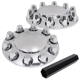 G-PLUS Front Silver 33mm Nut Covers Wheel Covers Hub Axle Semi Truck, Fit for Semi-Truck 20", 22.5" and 24.5" Wheels w/11.25 Bolt Circle Wheels,ABS Plastic 33mm Nut Covers