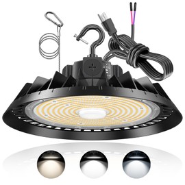 UFO LED High Bay Light 300W 240W 180W Adjustable, 4500K/5000K/5700K High Bay LED Shop Light with 5ft Cable, ETL/DLC Listed, AC100-277V, IP65 Waterproof Commercial Bay Lighting for Shop/Garage/Factory