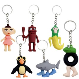 HAZMA Pack of 6 Tralalero Tralala Figure, 3D Printed Toy, Tung Tung Tung Sahur Figure, for Collection and Decoration, Backpacks, Key Fob (Italian Brain Red), Excellent