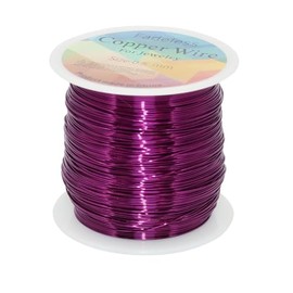 Jewelry Wire,24 Gauge 200 Feet Tarnish Resistant Copper Craft Wire for Beading Wrapping,Jewelry Making and Crafting (Red Purple)