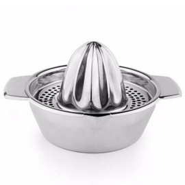 Stainless Steel Fruit Lemon Citrus Orange Juicer Manual Press Squeezer with Bowl Storage