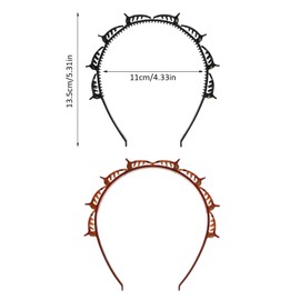 Double Bangs Hairstyle Hairpin,2 Pack Hairpin Headband Twist Clip Headband with Toothed Headband Braid Tool Hair Band With Clips for Girls Women Fashion Hair Accessories(Black and Brown)