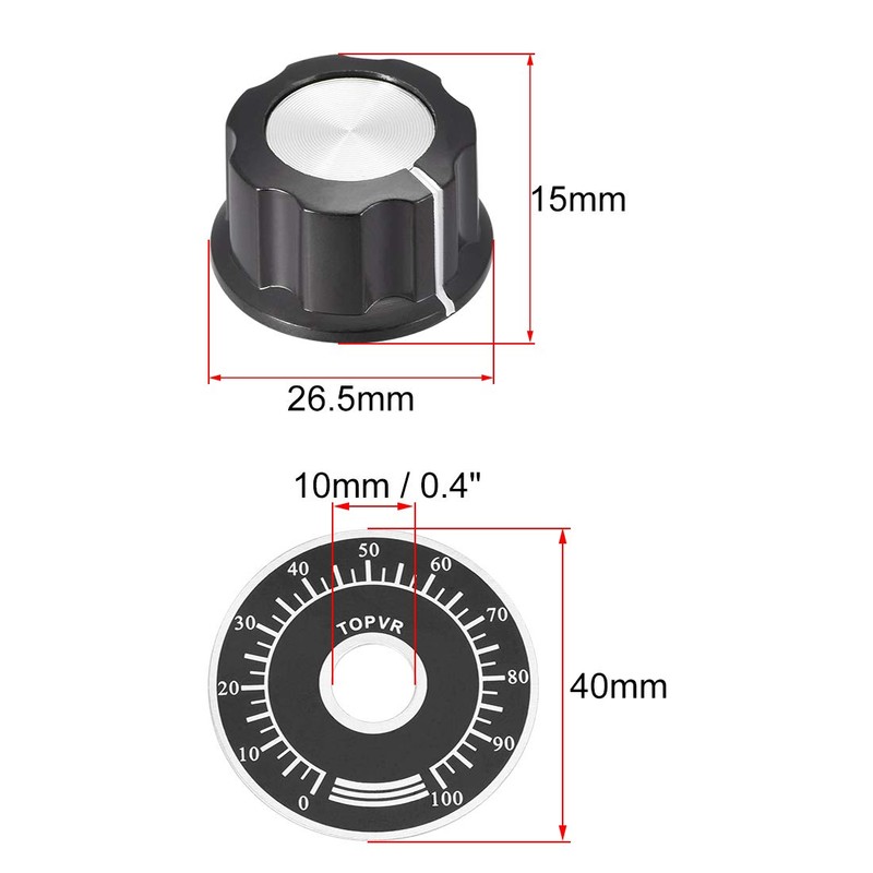 sourcing map Plastic Potentiometer Rotary Knob 6mm Insert Shaft with