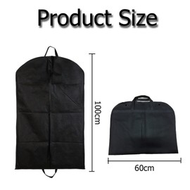 2 Pcs Suit Bags For Men Dust Cover Storage Bag Suit Cover for Suits,Foldable Washable Clear Lightweight Garment Bags for Costumes Suits Coats 60×100cm(Black)