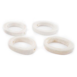 TheBeadChest White Camel Bone Ring Beads (Set of 4)