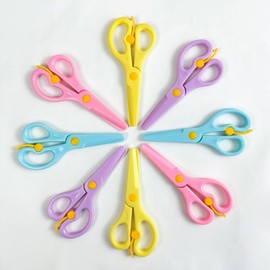 ZYC8 Magic Plastic Scissors Multicolor-Back Technology + Hands-Free Safety Design! ​Loaded DIY Scissors for Kids/Adults, Perfect for Classroom Art Supplies & Home Paper Craft Kits