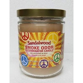 Smoke Odor Exterminator 13oz Jar Candle, Sandalwood Two Pack.