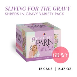 Weruva Paris Hilton Pamper Like Paris Sliving for The Gravy Variety Pack 2.47oz Can, Pack of 12