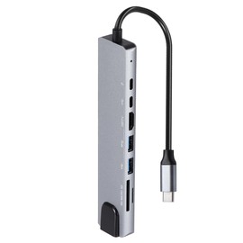 Hanstore 8 in 1 USB C Hub, USB C Adapter with 100W PD, 4K 30Hz HDMI, USB-A 3.0, USB-A 2.0, SD/TF Card Reader, USB C Data Port & 100M RJ45 Port for Smartphones/Laptops/Pad/Switch and More