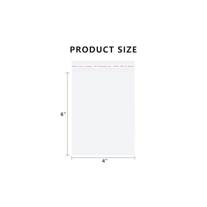 AIRSUNNY 200 Pcs 4x6 Clear Resealable Cello/Cellophane Bags Good for