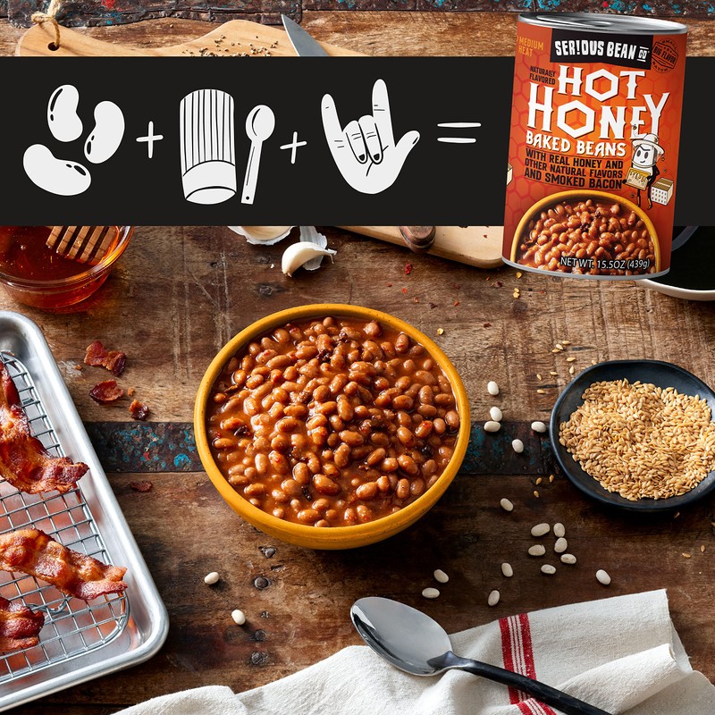 SERIOUS Bean Co Hot Honey Baked Beans with Real Honey