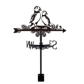 SUPERDANT Puffin Weather Vane for Roof Bird Metal Weathervane Animal Wind Vanes for Sheds Black Wind Direction Indicator for Farmhouse Yard Farm Shed Garden Decoration