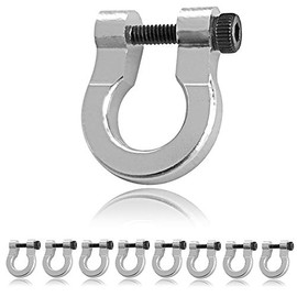 Mini Metal Shackle, Omega-Shape, with Twist Clasp, Set of 8, DIY Arm Band, Rustproof, Ideal with Paracord 350, Colour: Silver