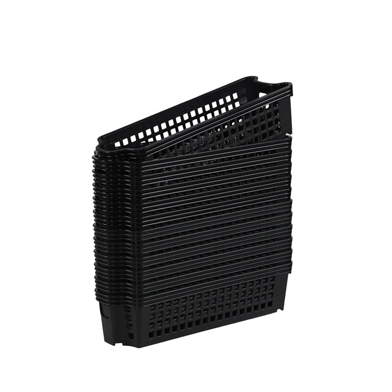 Morcte 12 Pack Narrow Plastic Storage Basket, Stacking Slim Baskets,