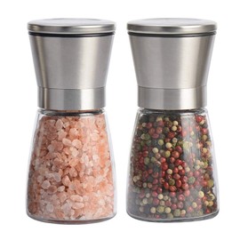 Mincham Salt and Pepper Grinder Set of 2, Premium Stainless Steel Spice Mill with Adj...
