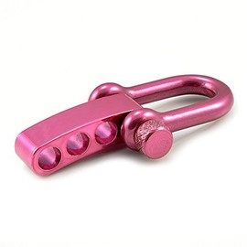Stainless Steel Shackle, Straight, with Adjustable Twist Closure, Set of 3, DIY Arm Band, Stainless Steel, Ideal with Paracord 550, Colour: Magenta