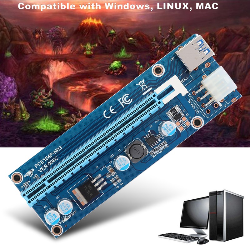 Mini PCI-E to PCI Express16x Extender Riser Adapter With SATA