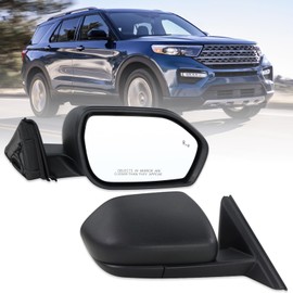 Lqito Right Passenger Side Mirror Compatible With 2020 2021 2022 2023 2024 2025 Ford Explorer With Manual Folding Power Glass Blind Spot Black Replace#LB5Z17682AA(5Pins)