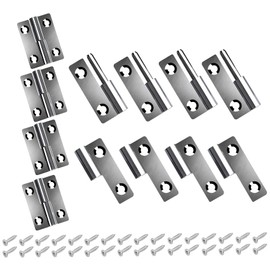 Anstore 8 Door Hinges 2 Inch, 50 x 36 x 2 mm Removable Hinge with 32 Screws 16 x 4 mm, Hinge 304 Stainless Steel, Link Hinge for Interior and Exterior Doors for Doors Windows Cabinets