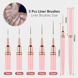Juego de 62 pinceles para arte de uñas, esponjas para uñas para ombré con bolígrafo de agarre, bolígrafo de punteado y escultura de silicona de doble 