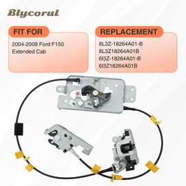 Blycorul Rear Door Latch Assembly, Right Passenger Side Lock Actuator Upper and Lower Latches Assembly,Compatible with 2004-2008 Ford F150 Extended Cab Pickup,Replaces 8L3Z-18264A00-B, 6l3Z-18264A00-B