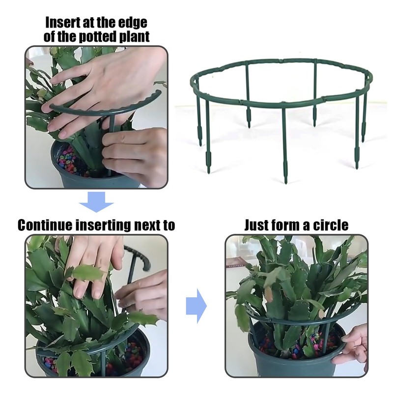 USHXVG 16 Piece Plant Support Rod, Double Layer Splicable Plant